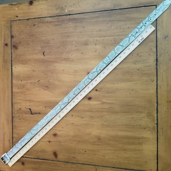 Canterbury Golf Genuine Leather Belt, Size L, Silver Rhinestone Metallic Reptile - Picture 12 of 12